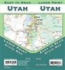 Utah State road map. Arches National Park, Bryce Canyon National Park, Logan, Salt Lake Regional, St. George, Zion National Park, Downtown Salt Lake, Mileage Chart and Recreation Chart.