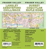 Fraser Valley & Lower Mainland BC street map. Full color map features detailed street information for Vancouver and Fraser Valley. Communities Included, Abbotsford, Anmore, Belcarra, Burnaby, Chilliwack, Coquitlam, Delta, Hope, Ladner, Langley, Langley To