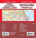 Nanaimo, Parksville Street Map Includes Campbell River, Comox, Courtenay, Dolphin Beach, Gabriola Island, Ladysmith, Lantzville, Nanaimo, Nanoose Bay, Parksville, Port Alberni, Qualicum Beach, Plus Vicinity Map. It shows transportation, boundaries, servic