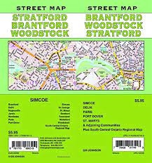 BRANTFORD WOODSTOCK STRATFORD ROAD MAP.  Includes Brantford, Delhi, Hagersville, Jarvis, Nanticoke, Paris, Port Dover, Simcoe, St. George, St. Marys, Stratford, Townsend, Waterford, Woodstock, South Central Ontario Regional Map
