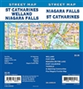 Niagara Falls, St. Catharines Street Map Includes Welland, Fort Erie, Niagara-on-the-lake, Port Colborne, Thorold and adjoining communities, and Niagara Frontier map. It shows transportation, boundaries, services, culture centres, and road designations.