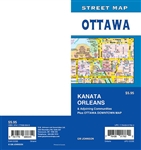 Ottawa Detailed Street Map. Includes Kanata, Orleans, adjoining communities and Ottawa downtown map. It shows transportation, boundaries, services, culture centres, and road designations.