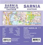 Sarnia, Chatham Street Map Includes Brights Grove, Chatham, Clinton, Corunna, Courtright, Exeter, Forest, Fort Gratiot, Goderich, Grand Bend, Kincardine, Marysville, Mooretown, Point Edward, Petrolia, Port Elign, Port Huron, Plympton, St. Clair, Sarnia, S