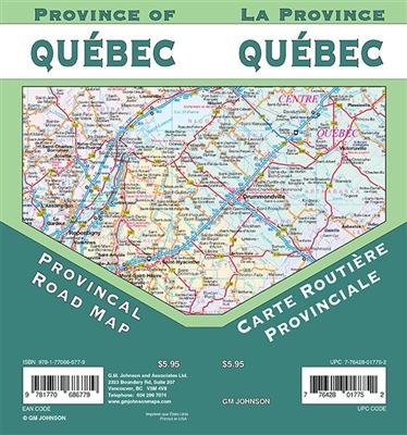 Quebec Canada Travel & Road Map. Includes Chicoutimi-Jonquiere, Gatineau, Eastern Quebec, Iles-De-La-Madeleine, Lower North Shore, Montreal, Montreal et Environs, Quebec, Rimouski, Sherbrooke, Trois-Rivieres, Ville De Quebec and Western Quebec. The map in