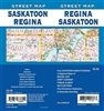 Regina Saskatoon Road Map Includes Regina, Saskatoon, Southern Saskatchewan, Battlefords, Moose Jaw, Price Albert, Swift Current, Downtown Saskatoon and University Area. It shows transportation, boundaries, services, culture centres, and road designations