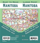 Manitoba Road Map Includes Manitoba North, Manitoba South & Northwestern Ontario, Vicinity maps of Winnipeg, Dauphin, Thompson, Brandon, Portage la Prairie, Downtown Winnipeg. The map includes Manitoba's distance chart, major walking trails, parks, campgr