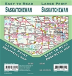 Saskatchewan Road Map Includes Saskatchewan North and South,  Vicinity maps of Regina, Saskatoon, Estevan, Lloydminster, Moose Jaw, North Battleford, Prince Albert, Swift Current, Yorkton, Downtown Regina, Downtown Saskatoon. The map has a distance chart,