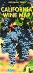 CALIFORNIA WINE MAP.  This road map shows all the wine regions in California with icons showing wineries, vineyards,  tasting rooms, notes, and a complete listing of all the wineries with phone numbers and hours of operation.