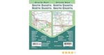 This is a detailed road map of North and South Dakota.  Included areas are  Aberdeen SD, Bismarck ND, Fargo ND, Grand Forks ND, Minot ND, Mitchell SD, Pierre SD, Rapid City SD, Sioux Falls SD, Black Hills SD, Badlands Natâ€™l Park SD.