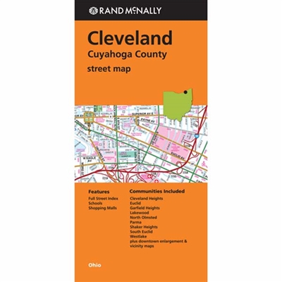 Cleveland Cuyahoga County Ohio Street Map. Communities include Cleveland Heights, Euclid, Garfield Heights, Lakewood, North Olmsted, Parma, Shaker Heights, South Euclid and Westlake. Rand McNally's folded map for Cleveland and Cuyahoga County is a must-ha