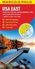 Eastern USA road and travel map. Covers the Atlantic coast or Eastern seaboard, Great lakes, Appalachian Mountains all the way south to Florida. Includes an index with details for 11 cities! 7 self-adhesive Marco Polo mark-it stickers can be used to pin-p