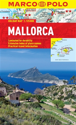 Mallorca Spain Pocket Travel Map. The Mallorca or Majorca Map is ideal for short breaks, fly-drive and package holidays. The laminated, pocket format is easy to use, complete with practical tourist information. Waterproof, durable and tear-resistant, this