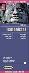 Cambodia travel road map. Reise Know-How maps are double-sided multi-language, rip proof, waterproof maps with very modern cartographic style. Each map is very clear and detailed with an index of place names and often include inset maps.