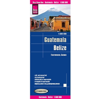 Guatemala and Belize road & travel map. Reise Know-How maps are double-sided multi-language, rip proof, waterproof maps with very modern cartographic style. Each map is very clear and detailed with an index of place names and often include inset maps.