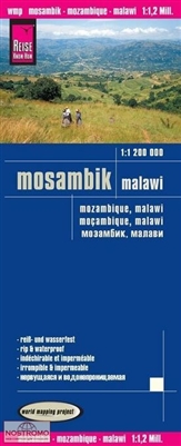 Mozambique & Malawi Travel & Road Map. This map shows all roads, railroads, lakes and rivers, national parks, places, ferry routes. Includes details of Lilongwe and Maputo. This map has an index, is double-sided and waterproof.
