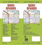 Detailed road map of the Reno Sparks area with a good road name index. Back of map has insets of Incline Village, Verdi, Virginia City, Washoe City, Wadsworth, Fernley, Palomino Valley, Spanish Springs, Red Rock Estates, Gerlach and Rancho Haven.