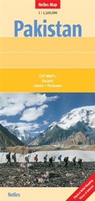 Pakistan Travel & Road Map. Featuring a new-style cover and easy-fold system, this map of Pakistan is marked with tourist attractions and public transport systems, and includes inset maps of major cities. It provides information on hotels. Insets include