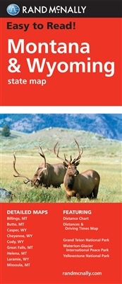 Montana and Wyoming State Map.. This map is a must have for anyone traveling in and around Montana and Wyoming.  Includes detailed maps of Billings, Butte, Casper, Cheyenne, Great Falls, Helena, Missoula, Waterton-Glacier International Peace Park & Yellow