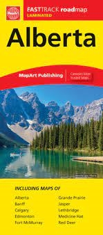 Alberta Laminated Road Map Fast Track. Includes maps of Alberta, Banff, Calgary, Edmonton, Fort McMurray, Grande Prairie, Jasper, Lethbridge, Medicine Hat and Red Deer. Laminated Fast Track maps are durable, convenient, and take all the wear and tear your