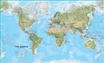 World Wall Map Physical Large. This environmental (physical) world wall map is a fantastic representation of the world's environmental terrain and the different environmental categories - tundra, forests, deserts etc. Country borders and major cities are