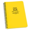 Rite in the Rain - Side Spiral Universal Notebook Yellow. This waterproof notebook comes with 4 5/8" x 7" size pages, a Polydura cover and side spiral wire-o binding. 64 pages (32 sheets). Use a regular pen or pencil, or choose from our specialty selectio