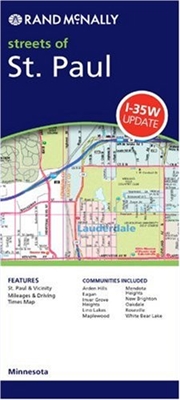 Easy to read detailed street map of St. Paul Minnesota. It includes Apple Valley, Arden Hills, Blaine, Eagan, Hugo, Inver Grove Heights, Landfall, Lino Lakes, Maplewood, New Brighton, North Oaks, Roseville and White Bear Lake. There is also a map of downt