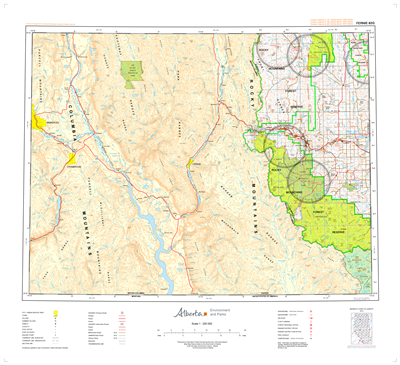 AB082G - FERNIE - Topographic Map. The Alberta 1:250,000 scale paper topographic map series is part of the Alberta Environment & Parks Map Series. They are also referred to as topo or topographical maps is very useful for providing an overview of a