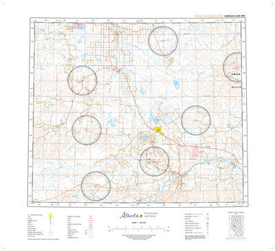 AB083K - IOSEGUN LAKE - Topographic Map. The Alberta 1:250,000 scale paper topographic map series is part of the Alberta Environment & Parks Map Series. They are also referred to as topo or topographical maps is very useful for providing an overview of an