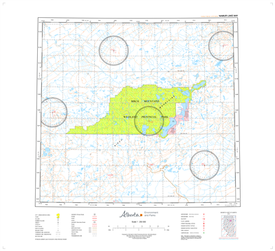AB084H - NAMUR LAKE - Topographic Map. The Alberta 1:250,000 scale paper topographic map series is part of the Alberta Environment & Parks Map Series. They are also referred to as topo or topographical maps is very useful for providing an overview of an