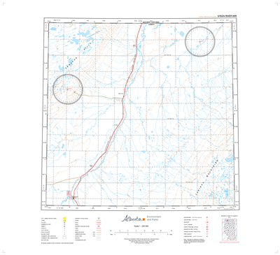 AB084N - STEEN RIVER - Topographic Map. The Alberta 1:250,000 scale paper topographic map series is part of the Alberta Environment & Parks Map Series. They are also referred to as topo or topographical maps is very useful for providing an overview of an