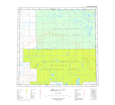 AB084O - WHITESAND RIVER - Topographic Map. The Alberta 1:250,000 scale paper topographic map series is part of the Alberta Environment & Parks Map Series. They are also referred to as topo or topographical maps is very useful for providing an overview of