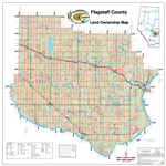 Flagstaff County Landowner map C29. County and Municipal District (MD) maps show surface land ownership with each 1/4 section labeled with the owners name. Also shown by color are these land types - Crown (government), Freehold (private) and Crown Leased