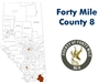 Forty Mile County Landownership map - C8. County and Municipal District (MD) maps show surface land ownership with each 1/4 section labeled with the owners name. Also shown by color are these land types - Crown (government), Freehold (private) and Crown L