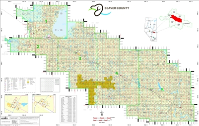 Beaver County Landownership map C9. Includes places such as Kinsella, Viking, Tofield and Holden. County and Municipal District (MD) maps show surface land ownership with each 1/4 section labeled with the owners name. Also shown by color are these land ty