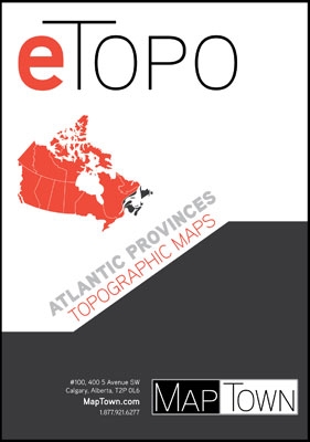 ETOPO Atlantic Provinces Digital Topographic Base Maps. Includes every 1:50,000 and 1:250,000 scale Canadian topographic map for the Atlantic Provinces. If you are planning on hiking, camping, fishing, cycling or just plain travelling through this area we