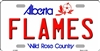 Calgary Flames - Alberta Metal License Plate. Heavy duty metal that can go on the front of the car or in your man cave. This Wild Rose Country  6" x 12" automotive high gloss metal license plate tag. Made of the highest quality aluminum for a weather resi