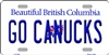 Vancouver Canucks Metal License Plate. This license plate reads Beautiful British Columbia GO CANUCKS, with the flag of BC in the background. Gotta support the team!