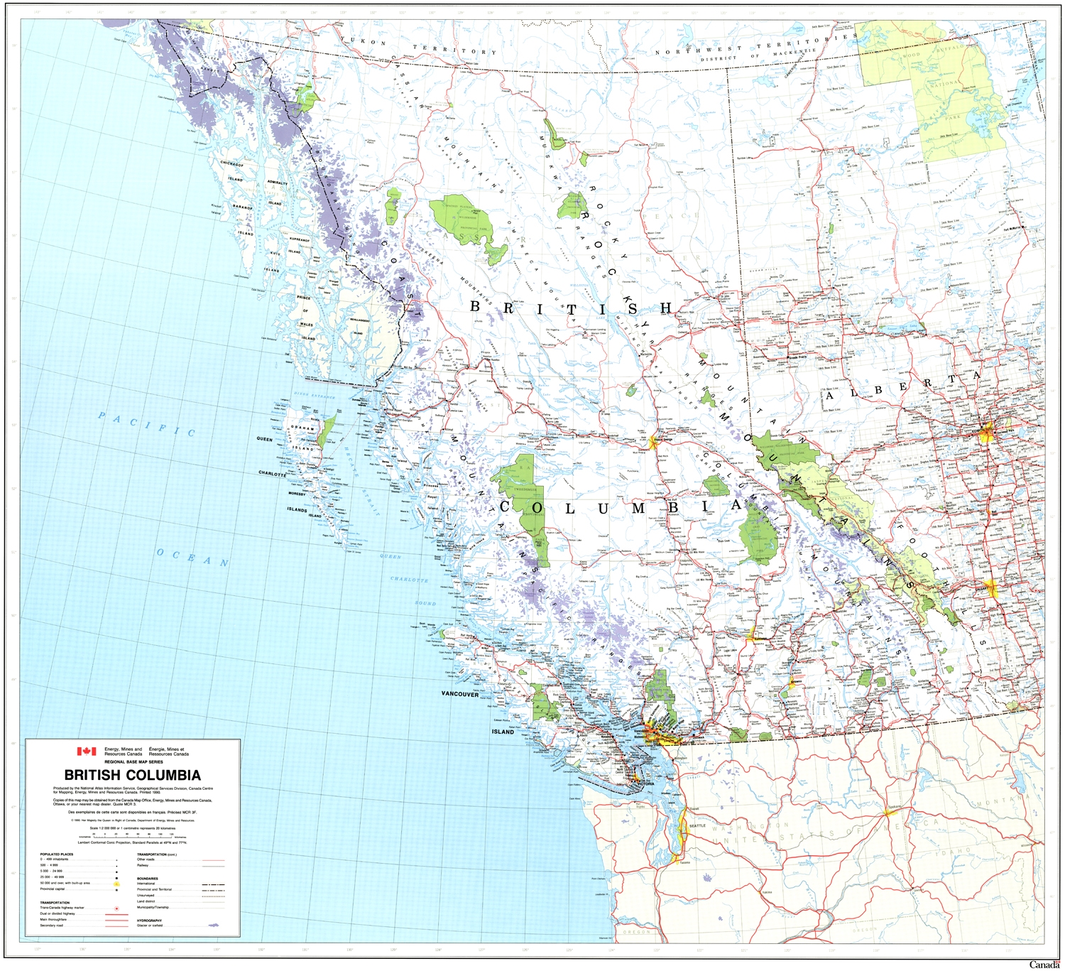 British Columbia Provincial Base Map 1:2,000,000