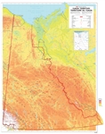 Yukon Territory Base Map 1:1,000,000. A very detailed base map of the Yukon Territory, showing places like Dawson, Fort Norman, Inuvik, Whitehorse and Watson Lake. Includes elevation by using hypsometric tints to reflect the elevation change, places, road