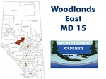 Woodlands - Municipal District 15 East Land Ownership Map. County and Municipal District (MD) maps show surface land ownership with each 1/4 section labeled with the owners name. Also shown by color are these land types - Crown (government), Freehold (pri