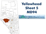 Yellowhead Municipal District 94 Map - Sheet 5. County and Municipal District (MD) maps show surface land ownership with each 1/4 section labeled with the owners name. Also shown by color are these land types - Crown (government), Freehold (private) and C