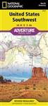 UNITED STATES SOUTHWEST ADVENTURE TRAVEL MAP.  This is a detailed waterproof map which includes highlights of travel routes, topography, and points of interest.  Arizona and New Mexico are shown including parks, forests, wilderness areas.   It covers the