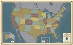 USA Simplified Political Wall Map. This map shows each state in a different color. Shows major places only. Includes insets for Alaska and Hawaii. Perfect for the office! Made by the National Geospatial Intelligence Agency.