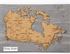 Canada Travel Map - Cork Pin Map with Flags GREY. Share your travel story. Pin where you've been and add photos of your favorite places. This map of Canada is printed on eco-friendly cork. Measures 24" wide x 14" tall. Comes with a durable grey wood backi