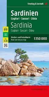 Sardinia Detailed Travel & Road map. Sardinia is an island region of Italy located in the Mediterranean Sea. It is known for its crystal-clear waters, stunning beaches, and unique culture. Must visit places include Cagliari, La Maddalena Archipelago, Cost