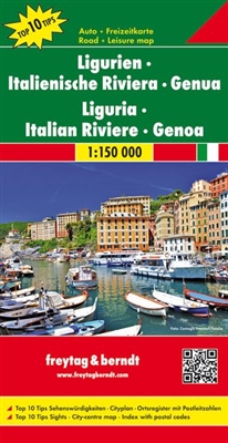 The Italian Riviera & Genova Italy Travel & Road Map. Includes a city map of Genova and index with postal codes. Freytag & Berndt road maps are available for many countries and regions worldwide. In addition to the clear design, and shaded relief these ro