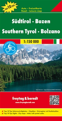 Southern Tyrol & Bolzano Italy Travel & Road Map. This map includes the top 10 sights, city maps and a great index with postal codes. Suitable for cyclists. Freytag & Berndt road maps are available for many countries and regions worldwide. In addition to