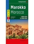 Morocco Travel & Road Map. Folded, fully indexed map of Morocco, showing major roads, cities, and political boundaries at scales of 1:900,000 (for Morocco) and 1:2,250,000 (for Western Sahara). This map also details the locations of beaches, camp sites, c