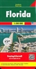 Florida USA Travel & Road Map. Tourist information also includes airports, railroads, ferries, and points of interest. This map is two sided with North on one side and South on the other. Distances in miles, city maps of Orlando, Jacksonville and Miami Be