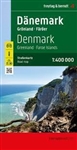 Denmark, Greenland & the Faeroes Islands Adventure Travel map. This is a  A hard-backed road map of Denmark, Greenland and Faeroes. Fully indexed with detailed plans of Kobenhavn, Arhus and Odense. This map has a clear design, and shaded relief these road